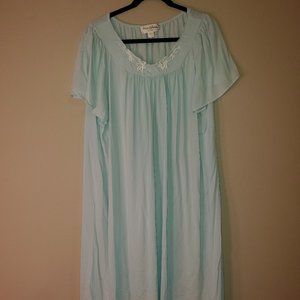 Silky and soft Miss Elaine Short-Sleeved Nightgown from Macy's - Light Green